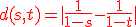 \fbox\red d(s,t)=|\frac{1}{1-s}-\frac{1}{1-t}|